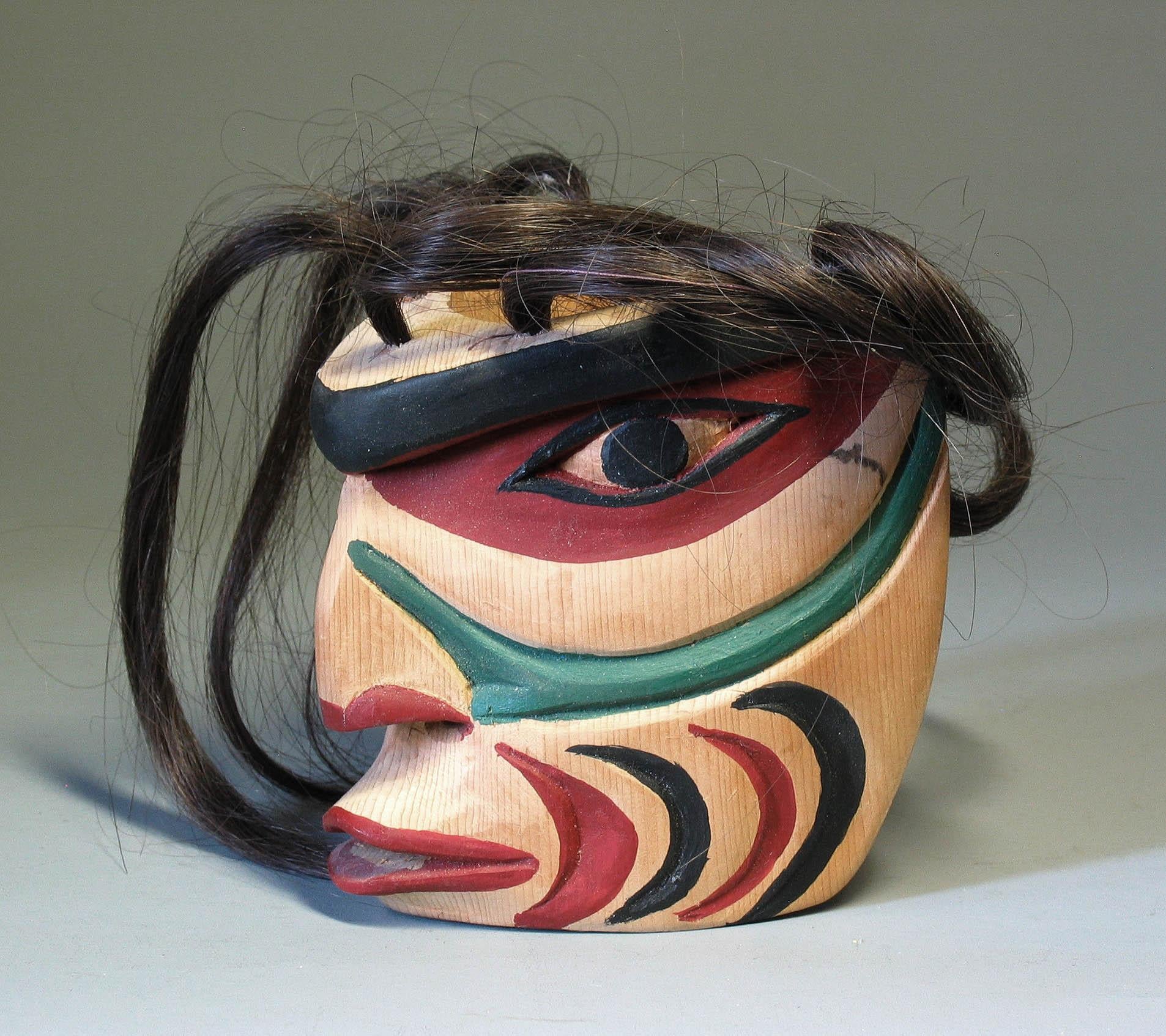 Canadian Small Warrior Spirit Mask, Northwest Coast by Charlie Mickey, Nootka Nation For Sale