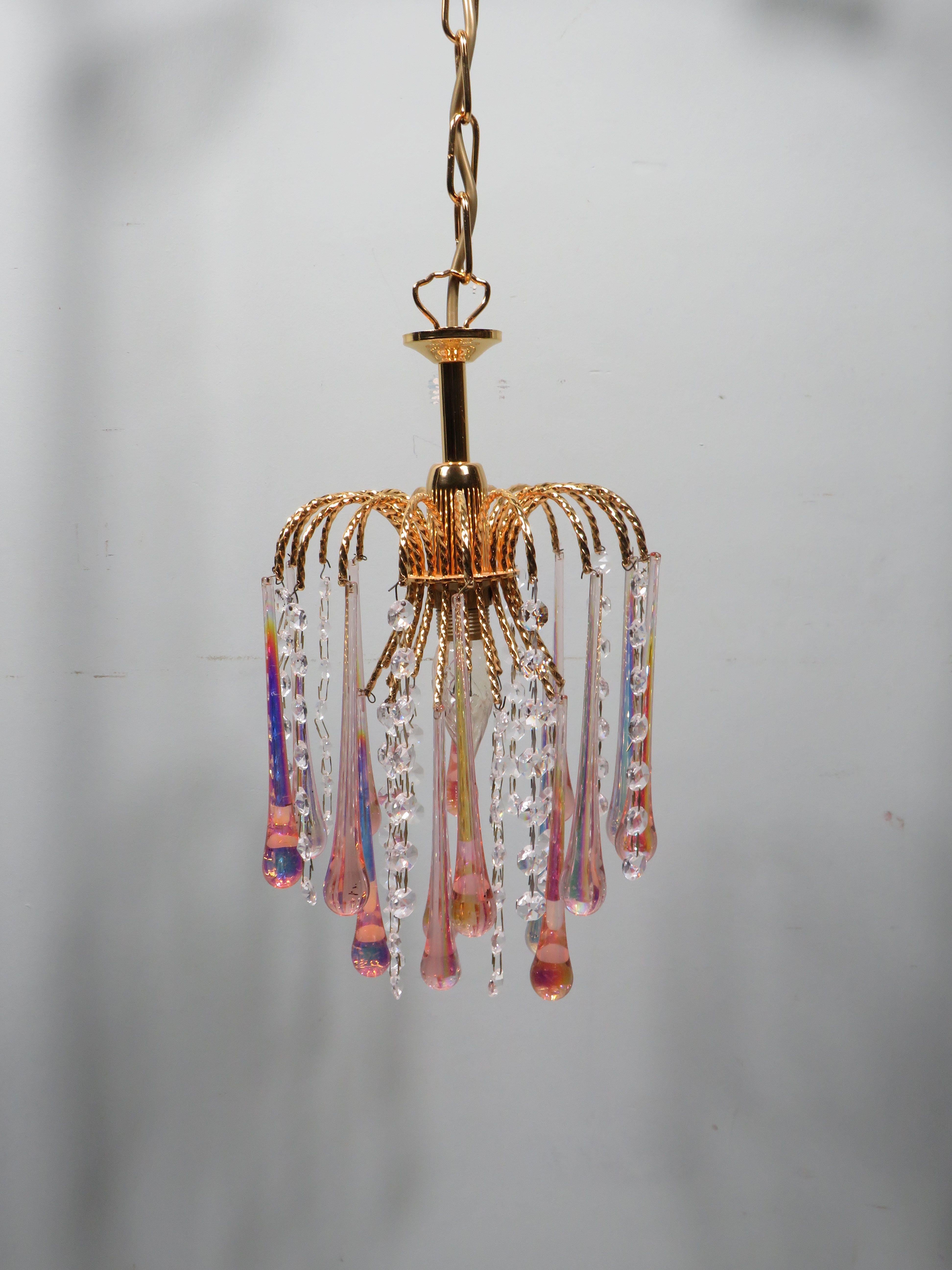 Metal Small Waterfall Murano Pendant, 1960-1970