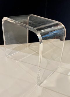 Small Waterfall Space Age Thick Lucite Step End Table Pedestal