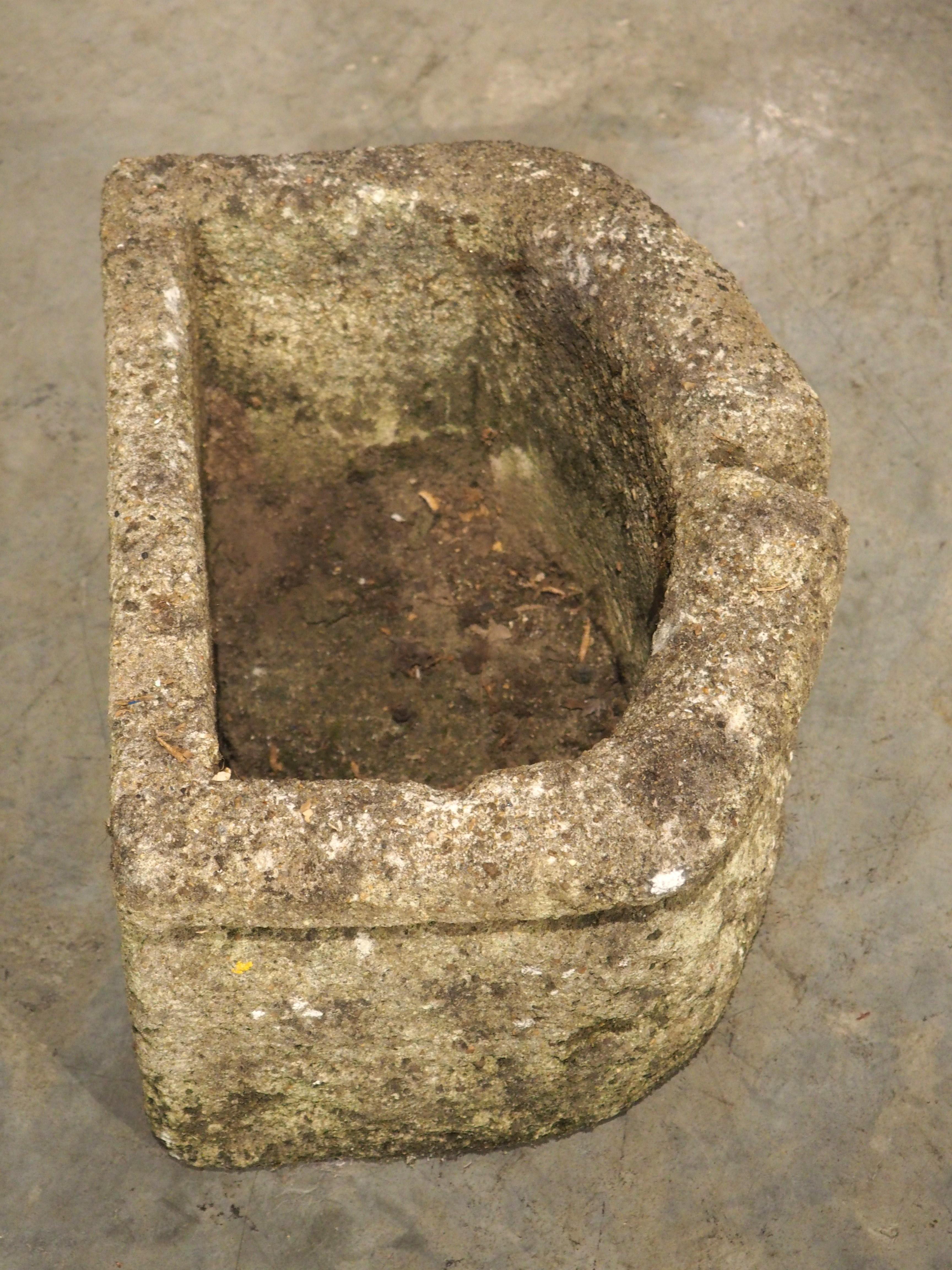 Cast Small Weathered Garden Trough from Normandy, France, 20th Century For Sale