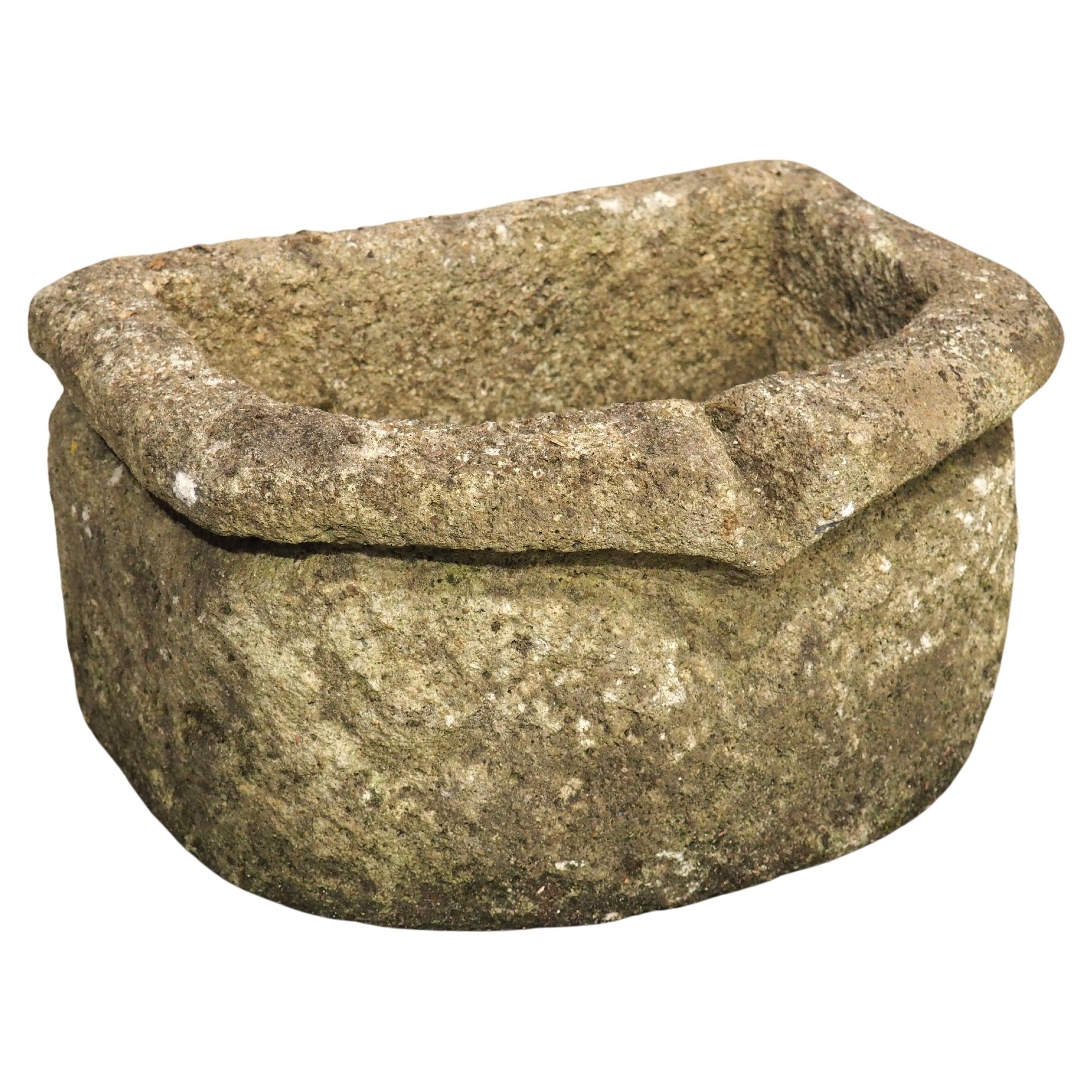 Small Weathered Garden Trough from Normandy, France, 20th Century For Sale