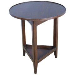 Small Welsh Oak Cricket Table, Decorative Edge