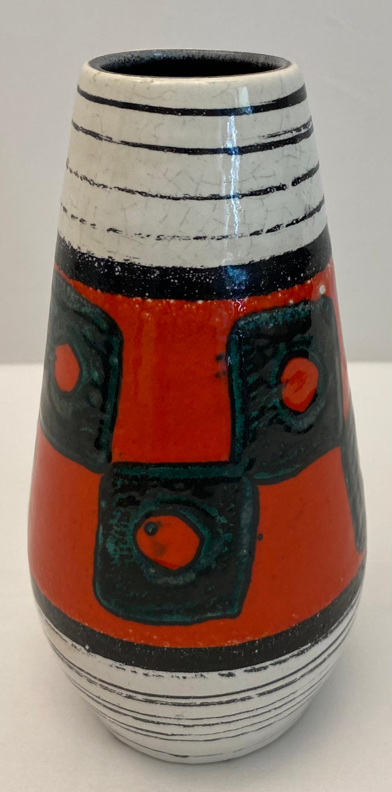 20th Century Small West Germany Ceramic Vase, Vintage Mid-Century Art Pottery For Sale