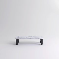 Small White and Black Marble "Sunday" Coffee Table, Jean-Baptiste Souletie