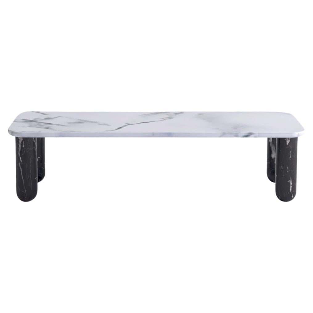 Small White and Black Marble "Sunday" Coffee Table, Jean-Baptiste Souletie For Sale
