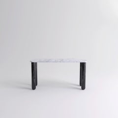 Small White and Black Marble "Sunday" Dining Table, Jean-Baptiste Souletie