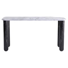 Small White and Black Marble "Sunday" Dining Table, Jean-Baptiste Souletie
