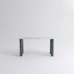 Small White and Green Marble "Sunday" Dining Table, Jean-Baptiste Souletie