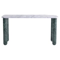 Small White and Green Marble "Sunday" Dining Table, Jean-Baptiste Souletie