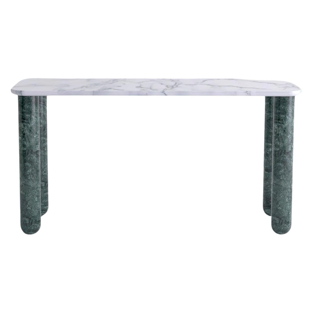 Small White and Green Marble "Sunday" Dining Table, Jean-Baptiste Souletie For Sale