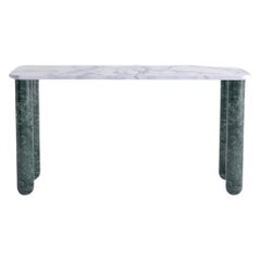 Small White and Green Marble "Sunday" Dining Table, Jean-Baptiste Souletie