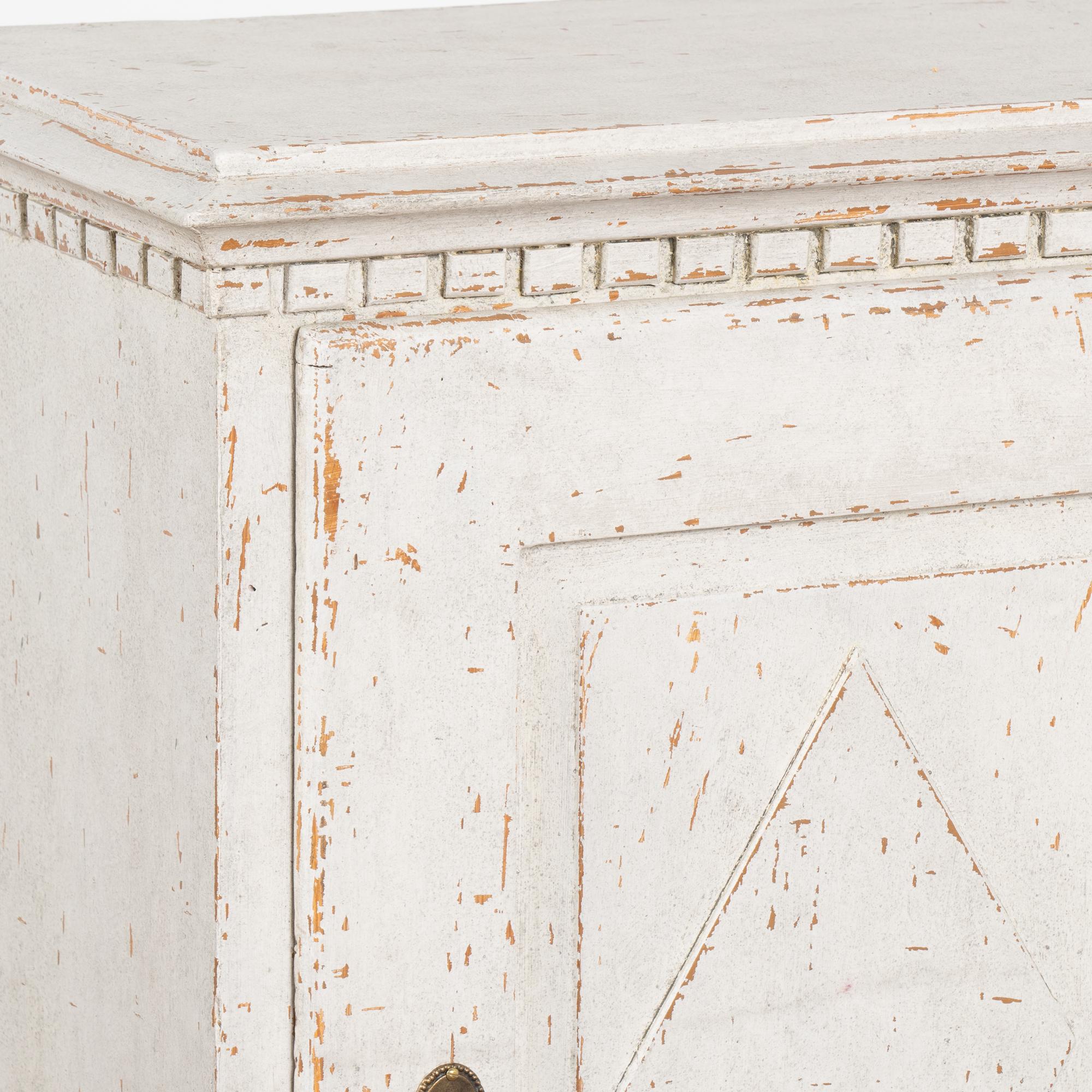 Danish Small White Cabinet Nightstand, Denmark circa 1840-60 For Sale