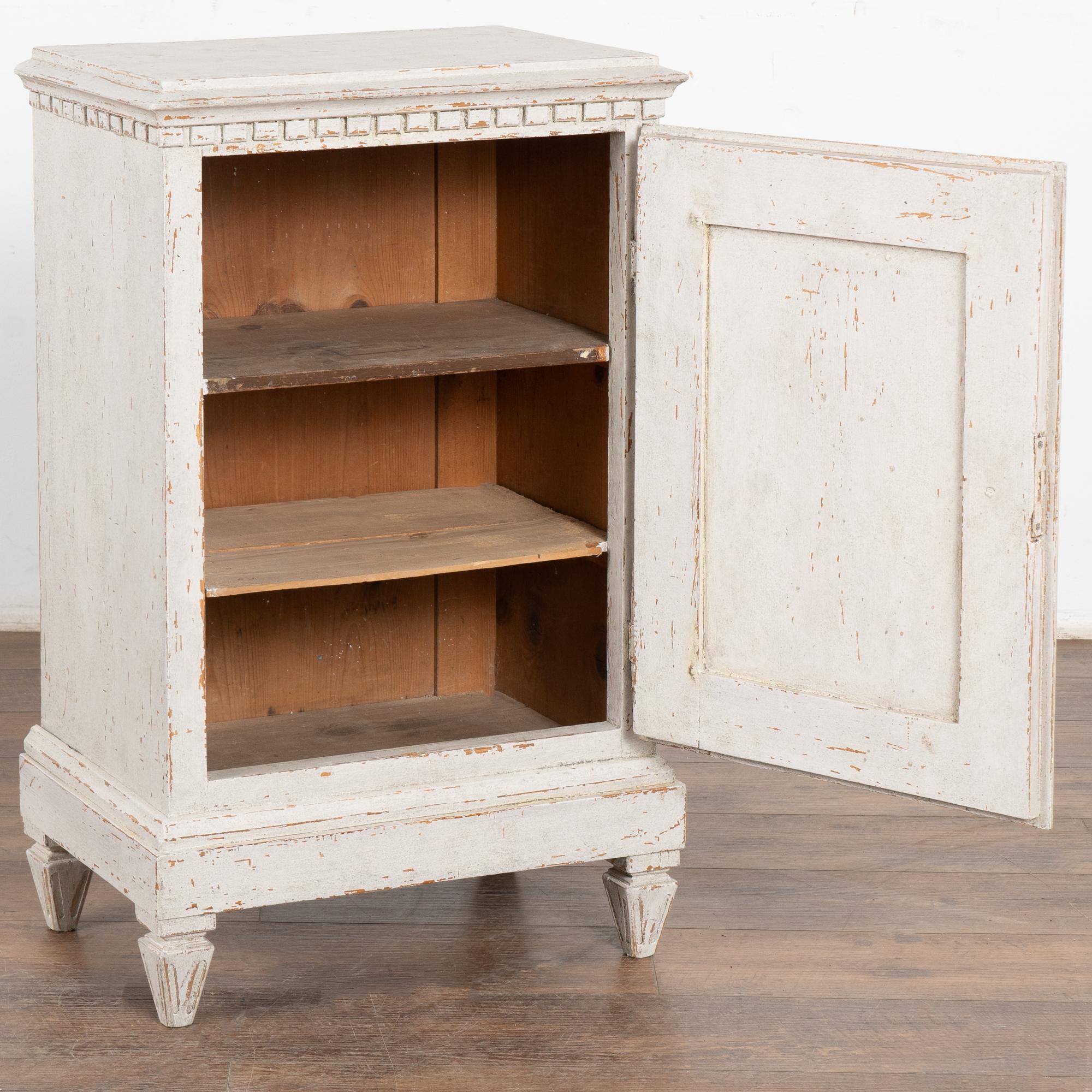 19th Century Small White Cabinet Nightstand, Denmark circa 1840-60 For Sale