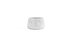 Handmade Small White Carrara Marble Cats or Dogs Bowl