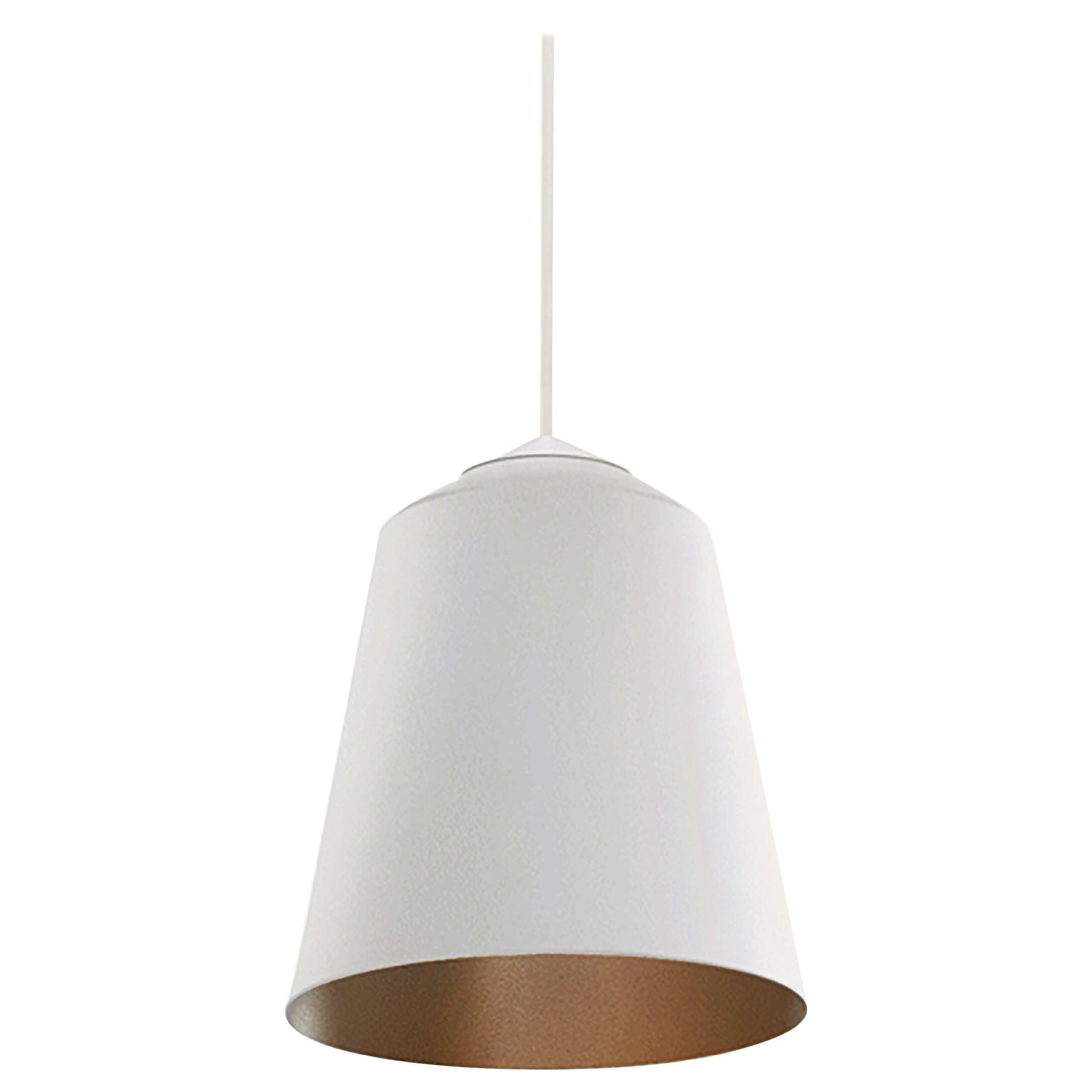 Petite lampe à suspension Circus Design de Corinna Warm For Warm en blanc et bronze, en stock en vente