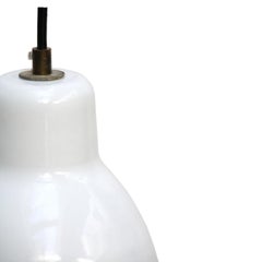 Small White Enamel Vintage Industrial Factory Pendant Hanging Lights