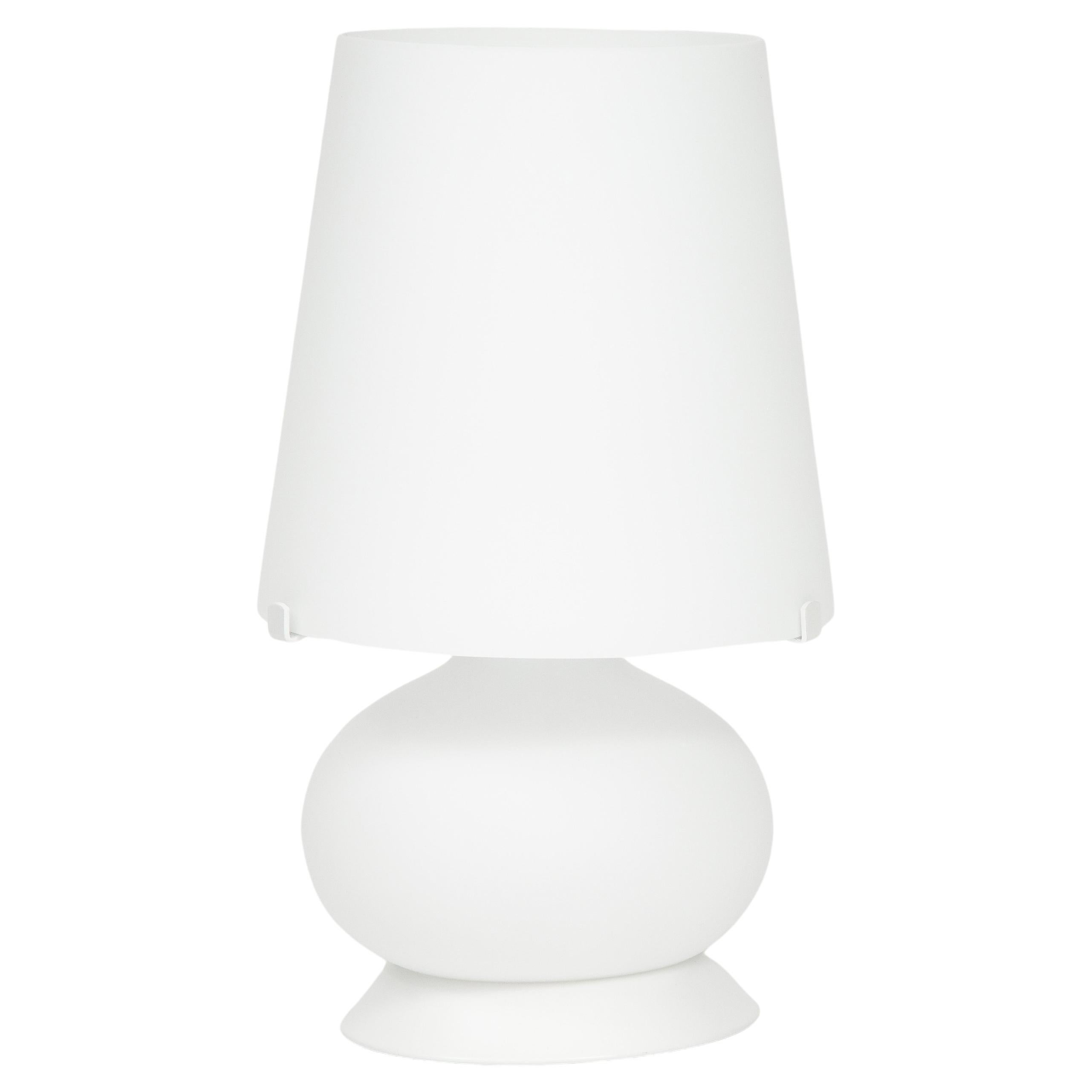 Small White Glass Table Lamp by Max Ingrand for Fontana Arte Model 1853, Italy For Sale