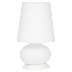Kleine Tischlampe aus weißem Glas von Max Ingrand für Fontana Arte, Modell 1853, Italien