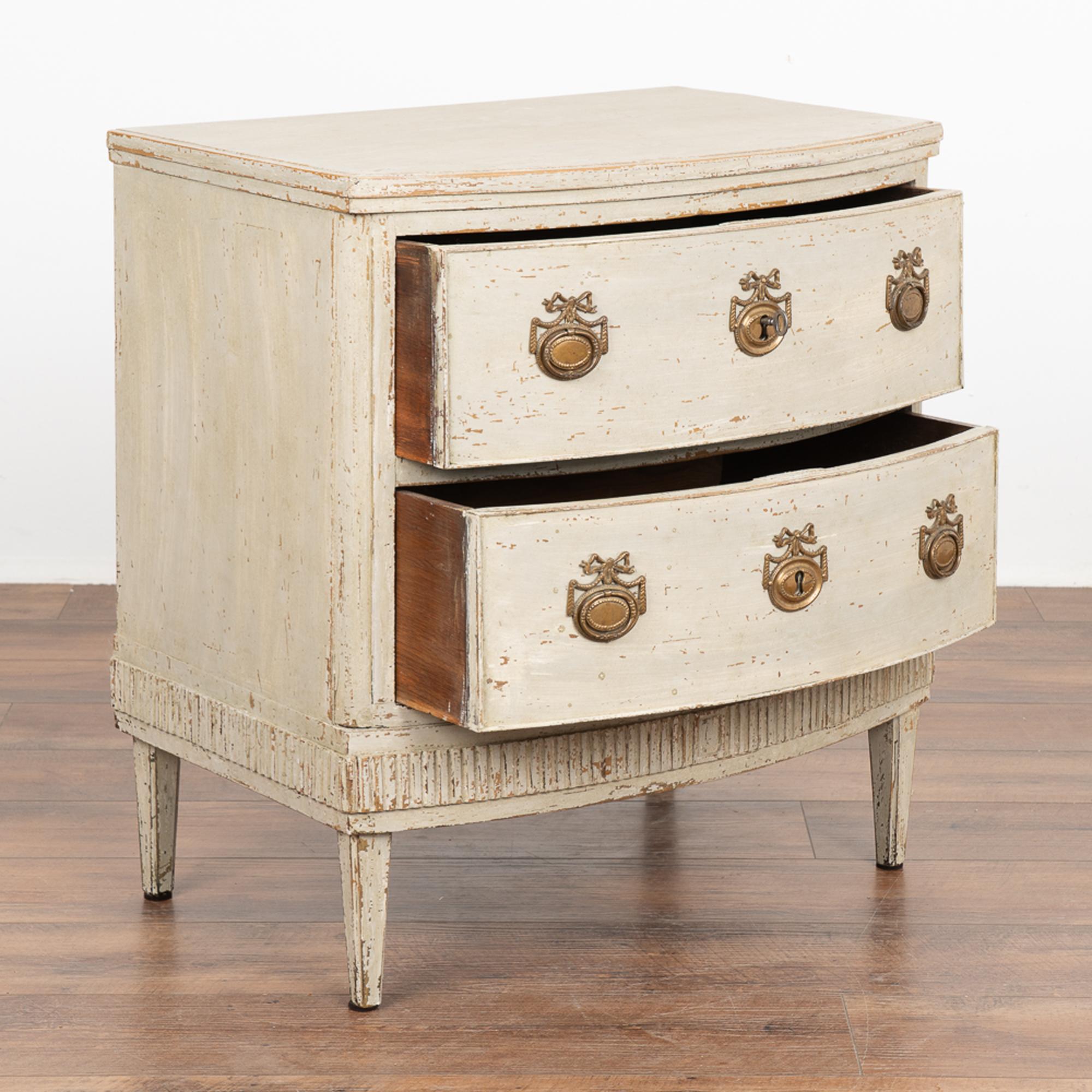 Swedish Small White Gustavian Chest of Two Drawers, Sweden circa 1820-40 For Sale