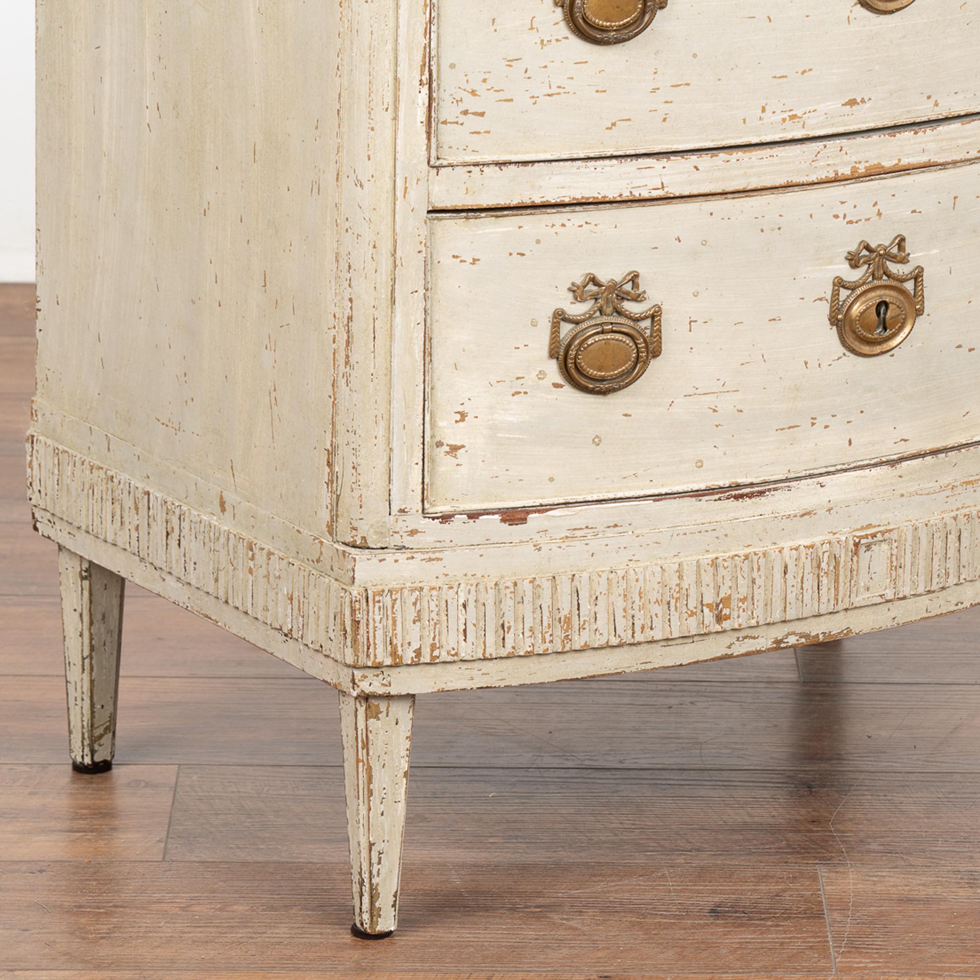 Wood Small White Gustavian Chest of Two Drawers, Sweden circa 1820-40 For Sale
