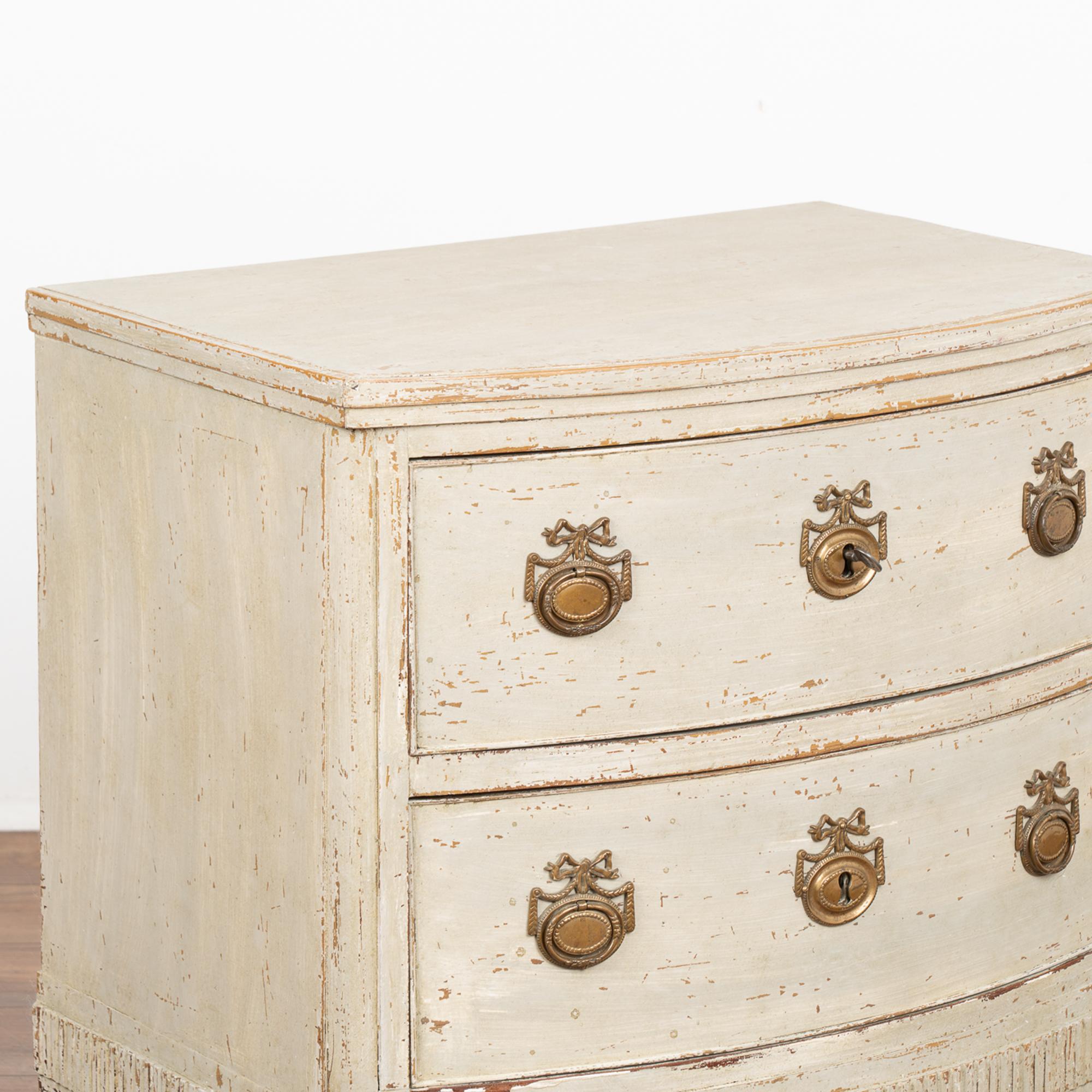 Small White Gustavian Chest of Two Drawers, Sweden circa 1820-40 For Sale 1