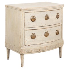 Small White Gustavian Chest of Two Drawers, Sweden circa 1820-40