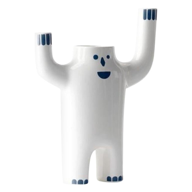 Small White Happy Susto Vase by Jaime Hayon For Sale
