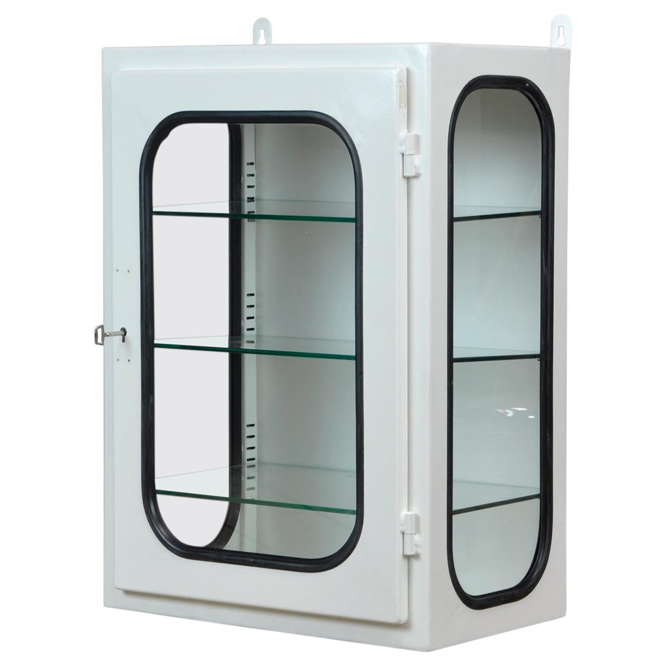 Small White Lacquered Medicine Cabinet, 1970s