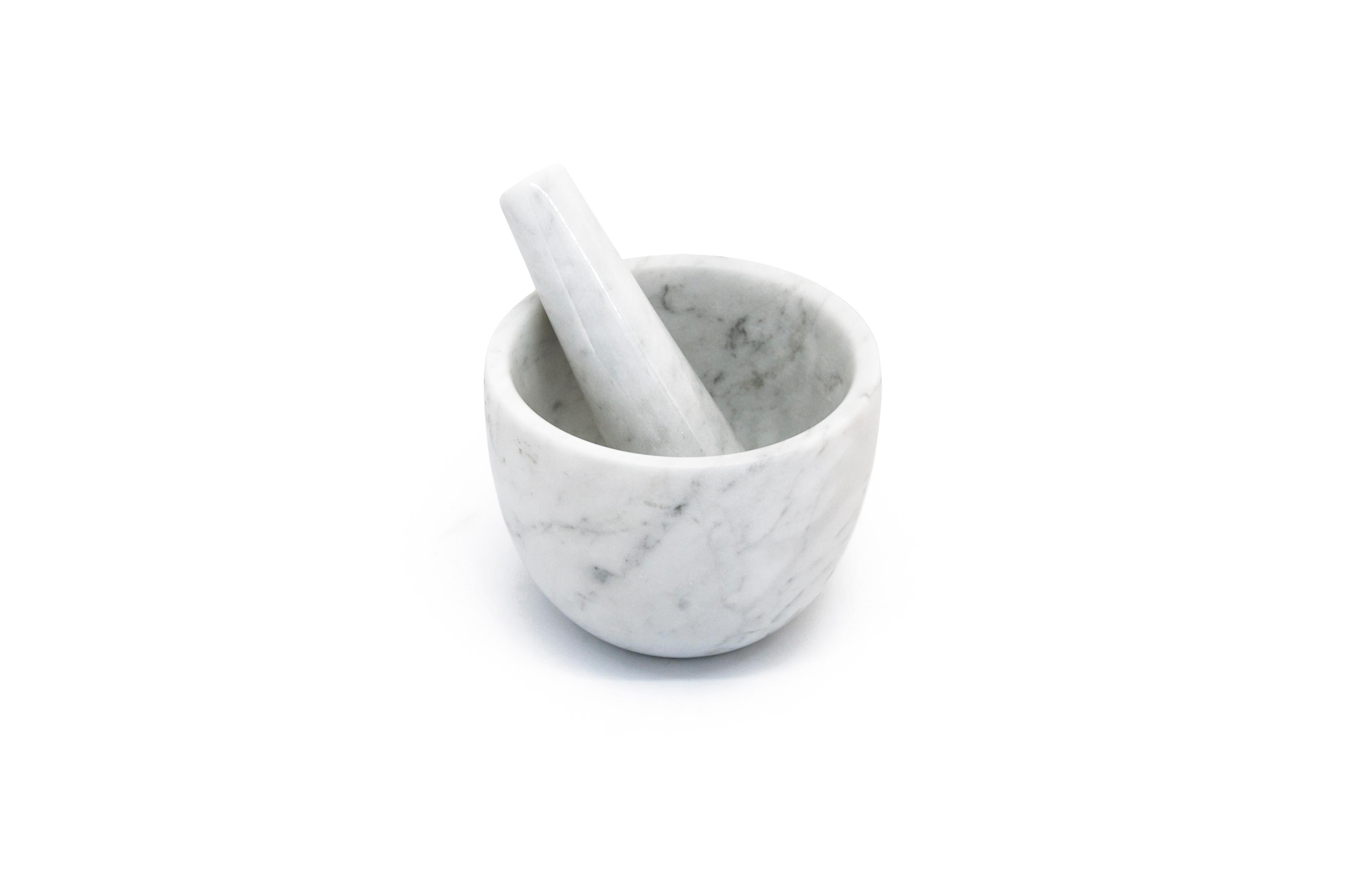 small marble mortar and pestle