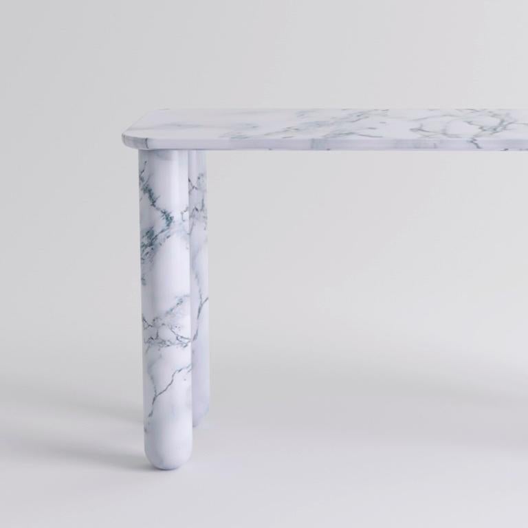 Moderne Petite table à manger Sunday en marbre blanc, Jean-Baptiste Souletie en vente