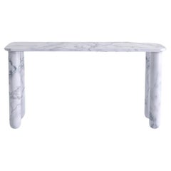 Small White Marble "Sunday" Dining Table, Jean-Baptiste Souletie