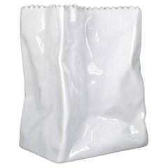 Small White Porcelain Tapio Wirkkala for Rosenthal Paper Bag Sculpture Vase