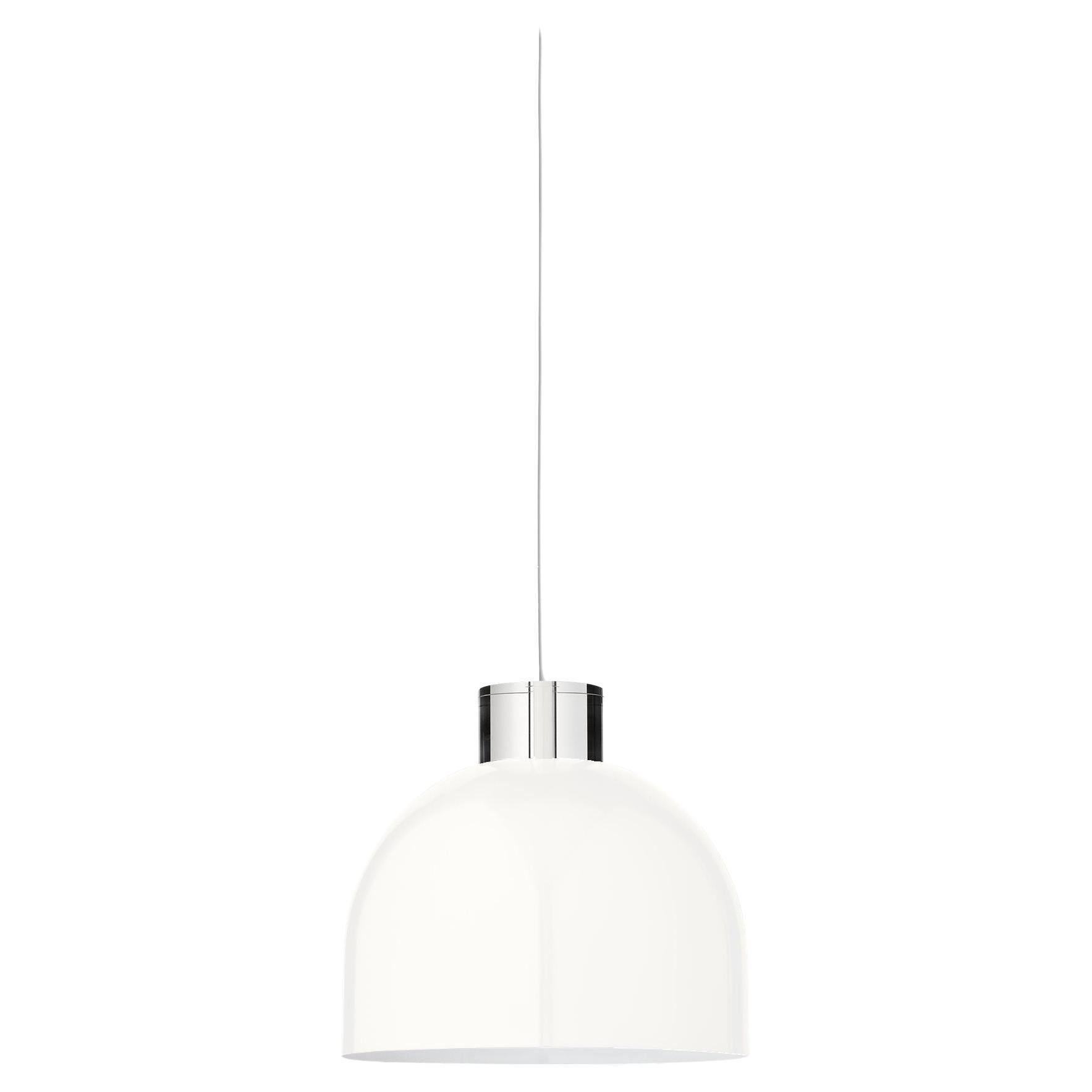 Small White Round Pendant Lamp For Sale