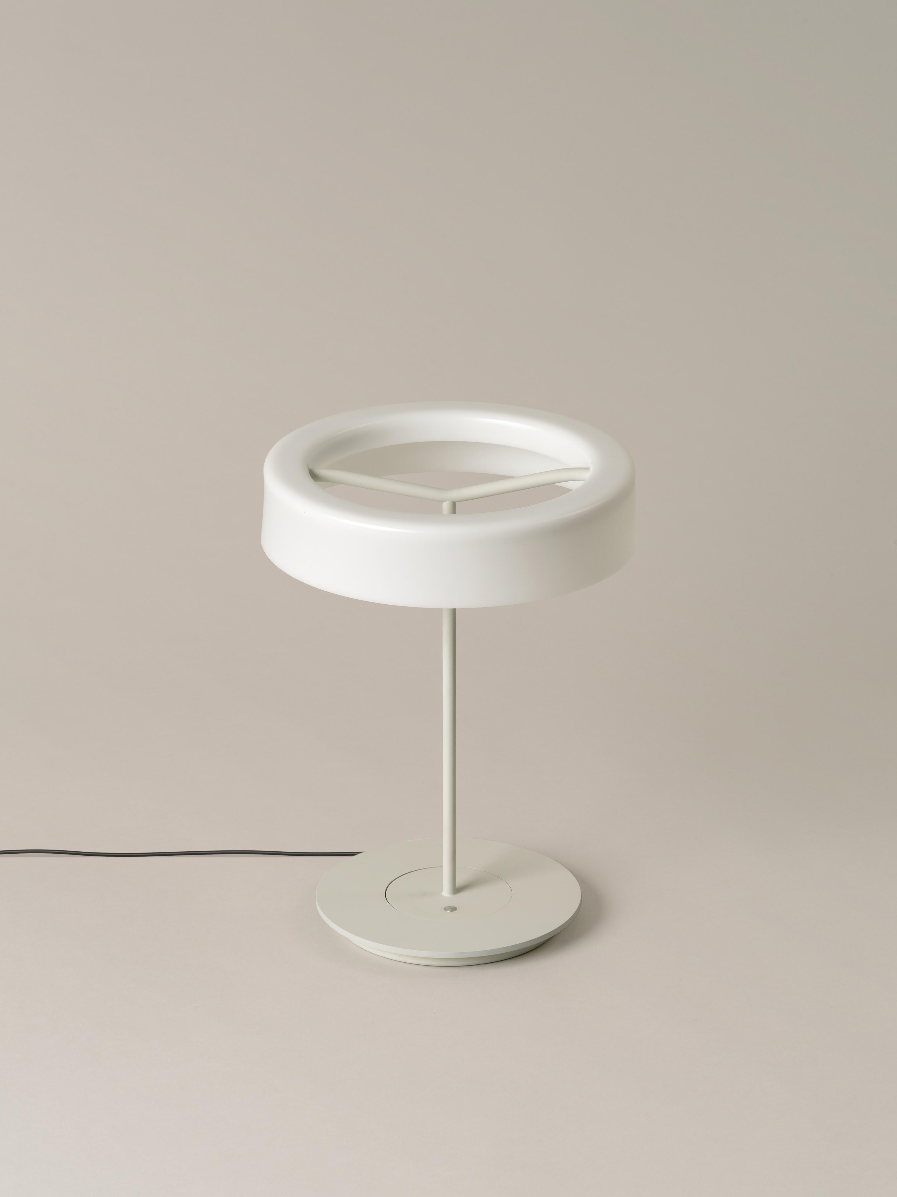 Modern Small White Sin Table Lamp with Shade I by Antoni Arola For Sale