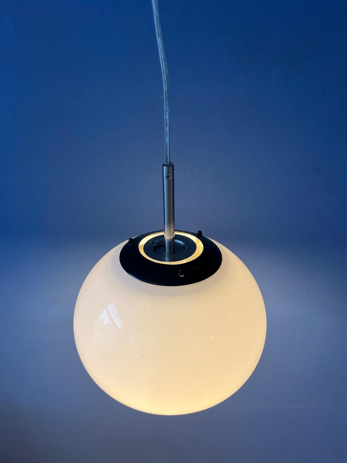 20th Century Small White Space Age Mushroom Pendant Lamp, 1970s For Sale