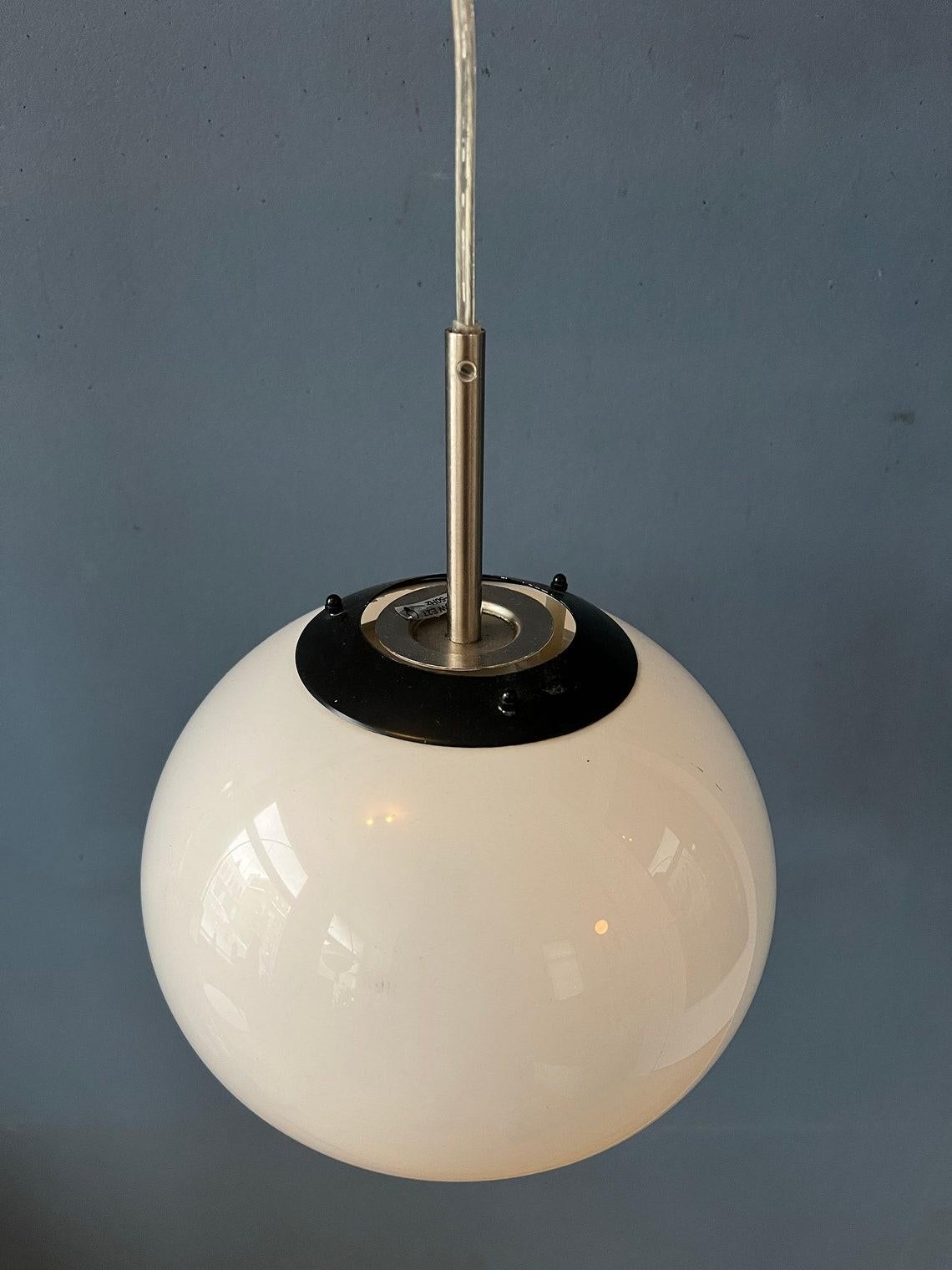 Small White Space Age Mushroom Pendant Lamp, 1970s For Sale 1