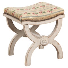 Small White Swedish Stool or Footrest, circa 1900's