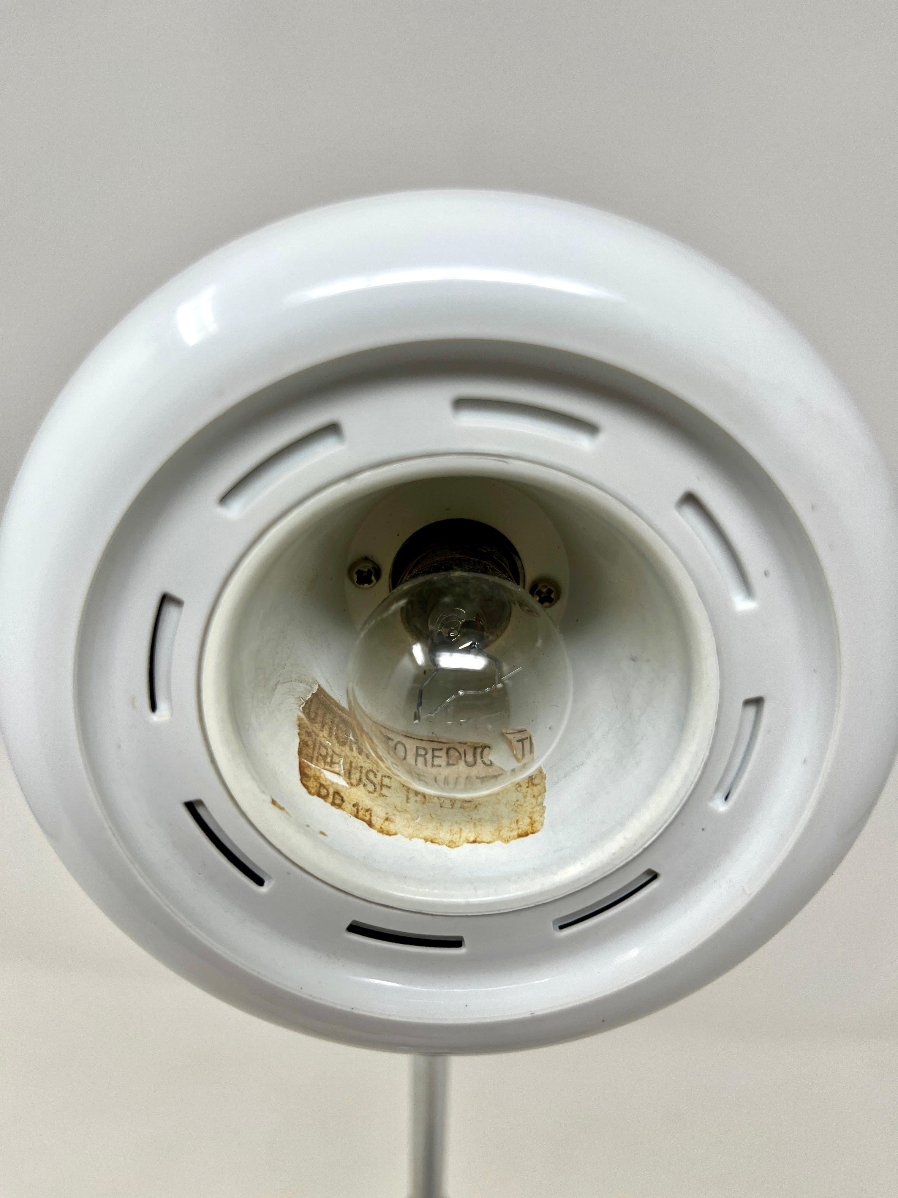 Small White Tensor Post Modern Adjustable Eyeball Desk Lamp For Sale 3