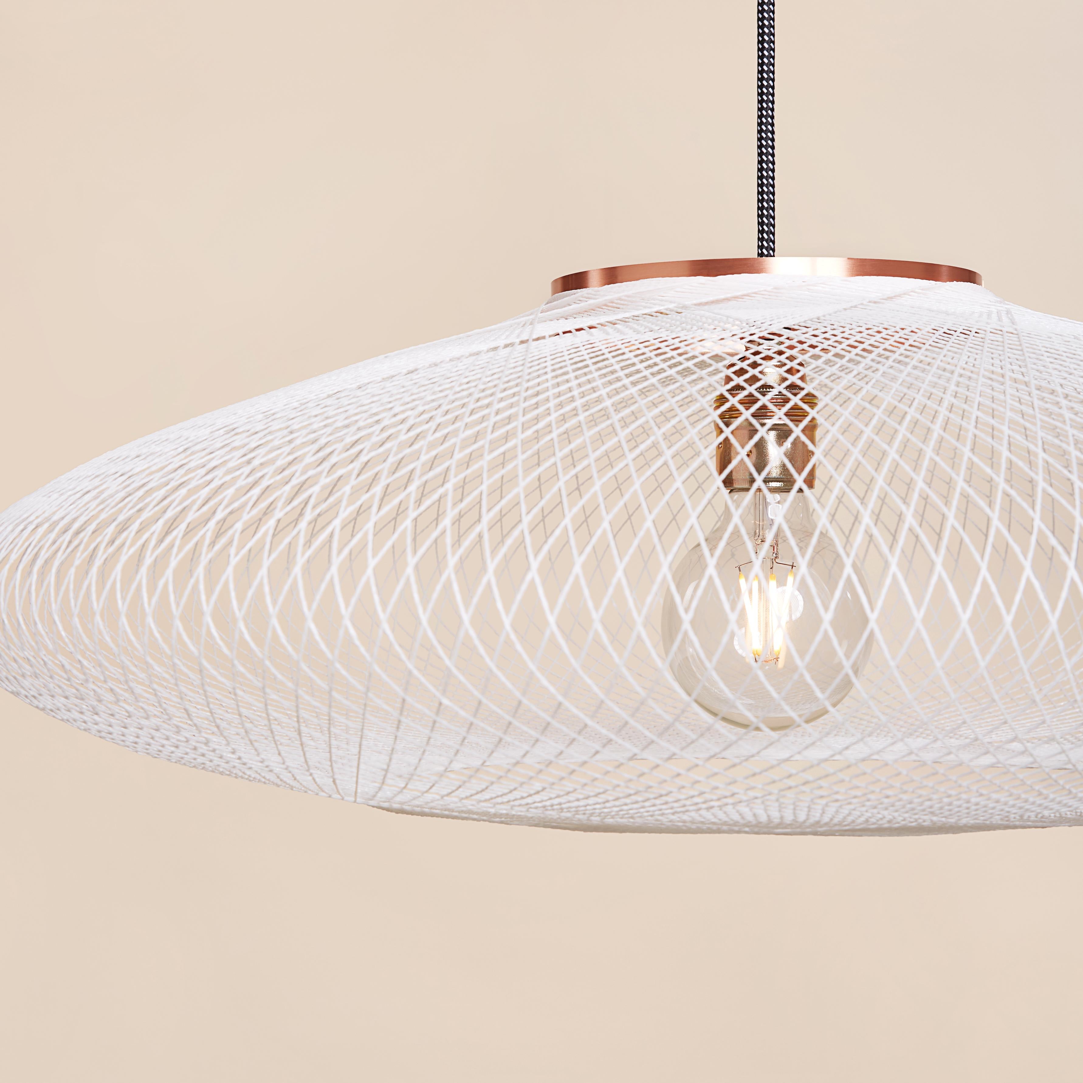 Small White UFO Pendant Lamp by Atelier Robotiq For Sale 3