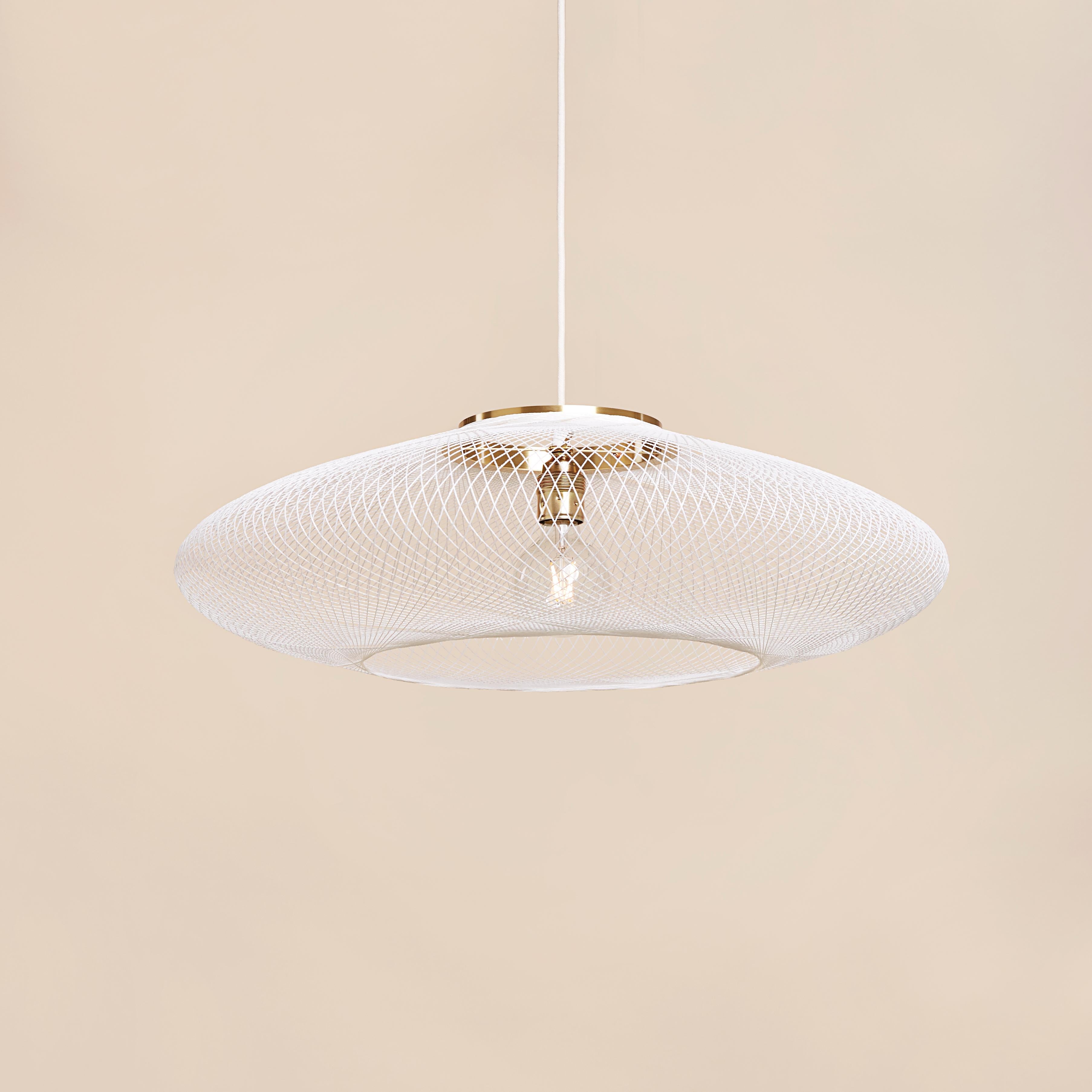 Dutch Small White UFO Pendant Lamp by Atelier Robotiq For Sale