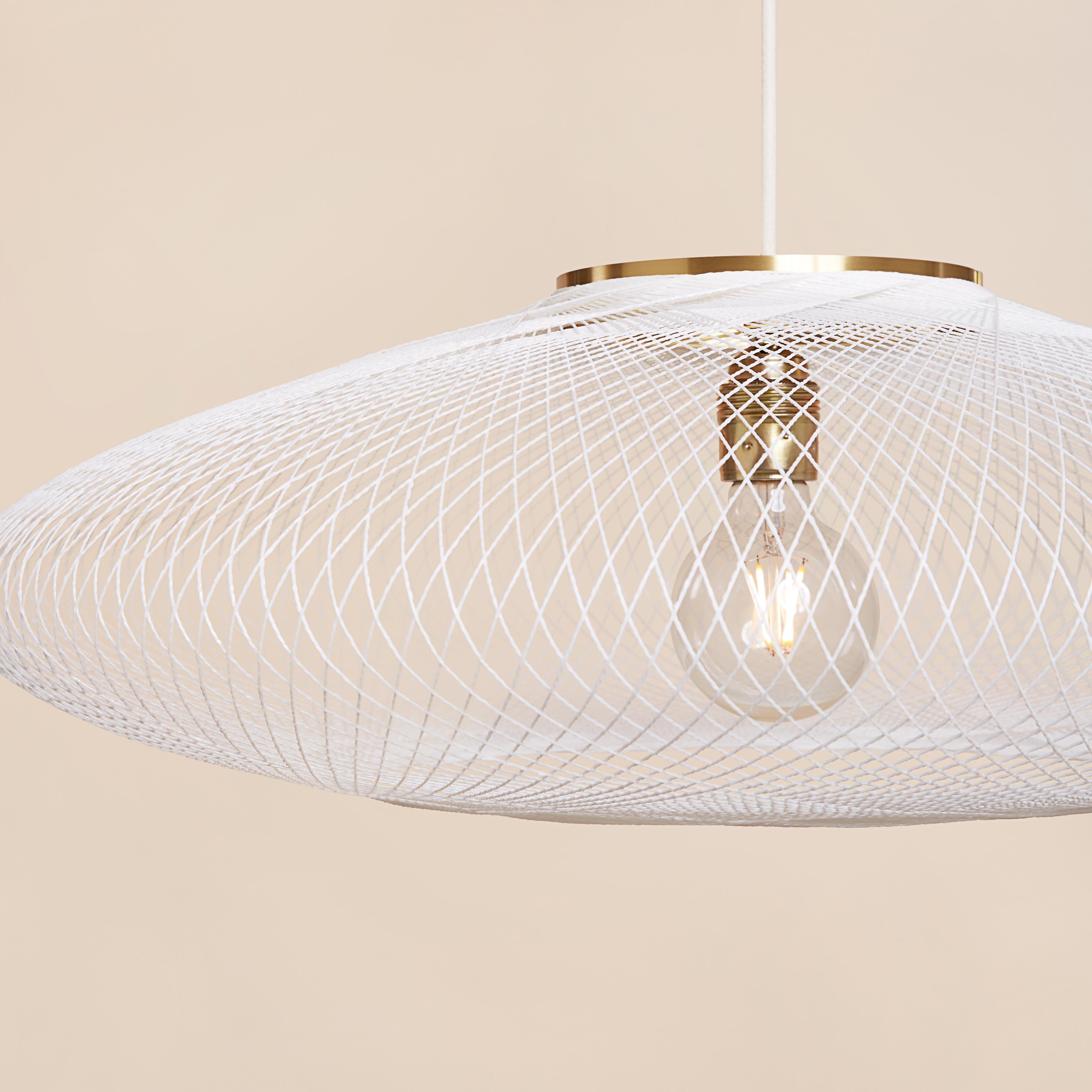 Small White UFO Pendant Lamp by Atelier Robotiq For Sale 1