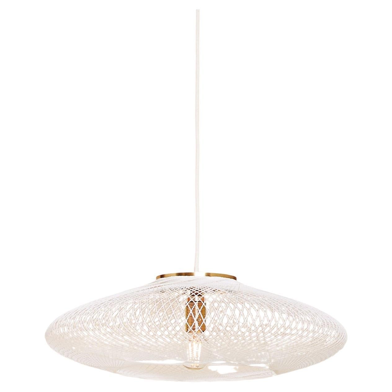 Small White UFO Pendant Lamp by Atelier Robotiq For Sale