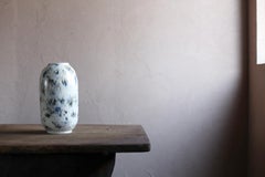 Small White Vase with abstract painting by Scarlet Pottery