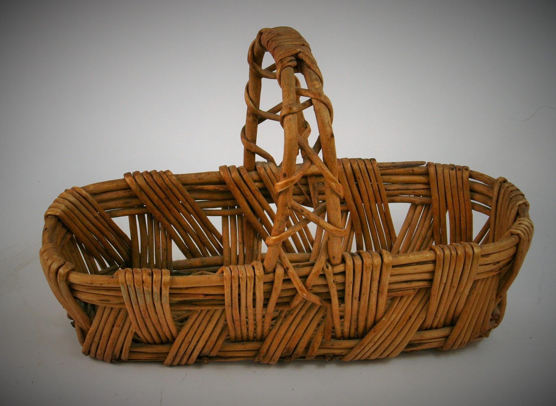2-306a French handmade willow basket.