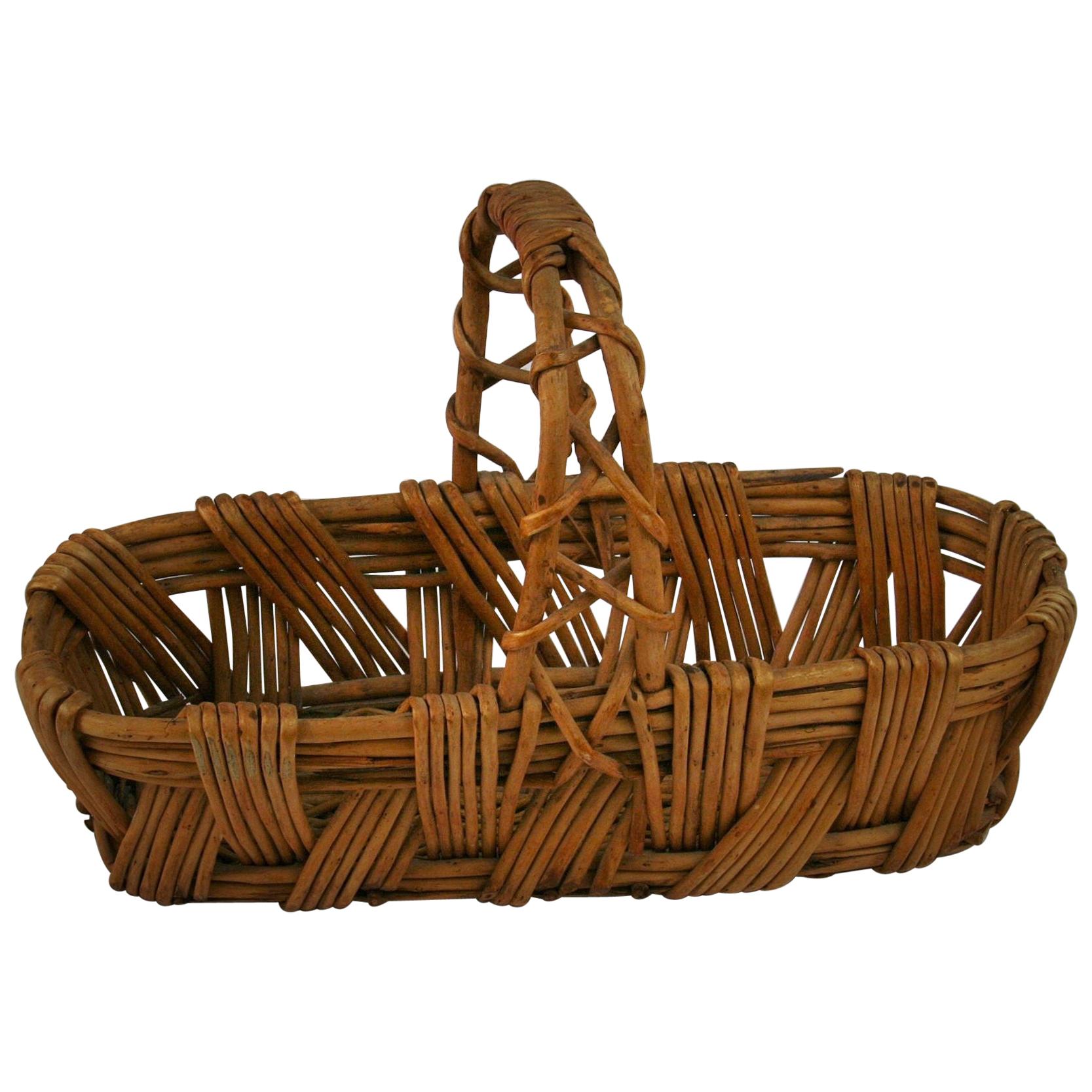 Small Willow Wicker Basket/Folk Art