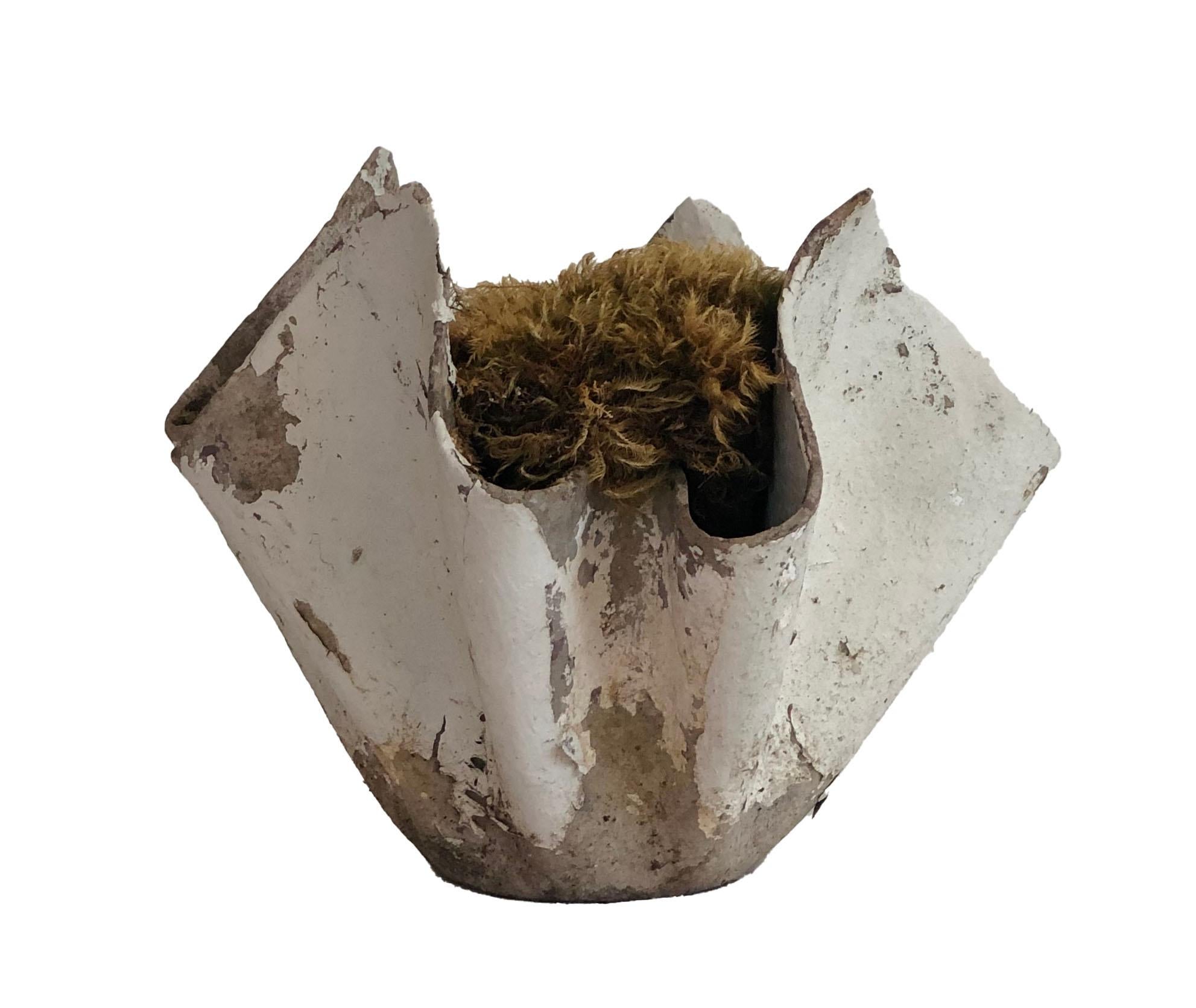 Small and unusual cement Willy Guhl handkerchief bowl planter. This bowl looks beautiful with an orchid or succulent with moss. Gorgeous planter for indoors or outside.