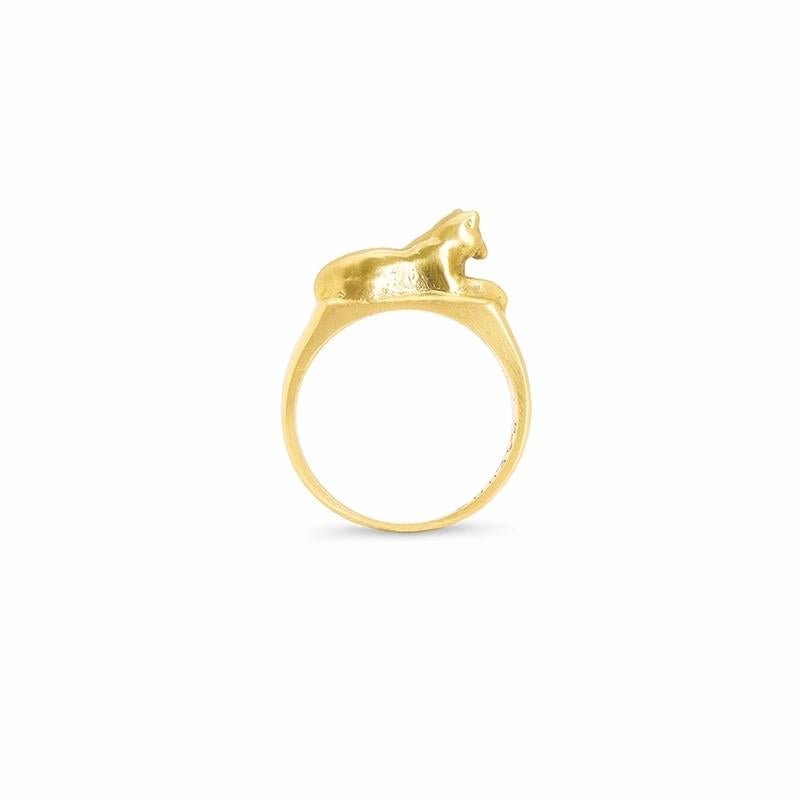 Obtain your alpha status with this howling couture ring - a fashion-forward piece that will have you feeling like the leader of the pack!
Handcrafted in solid 14k gold, this ring is a true work of wearable art. With its intricate details and