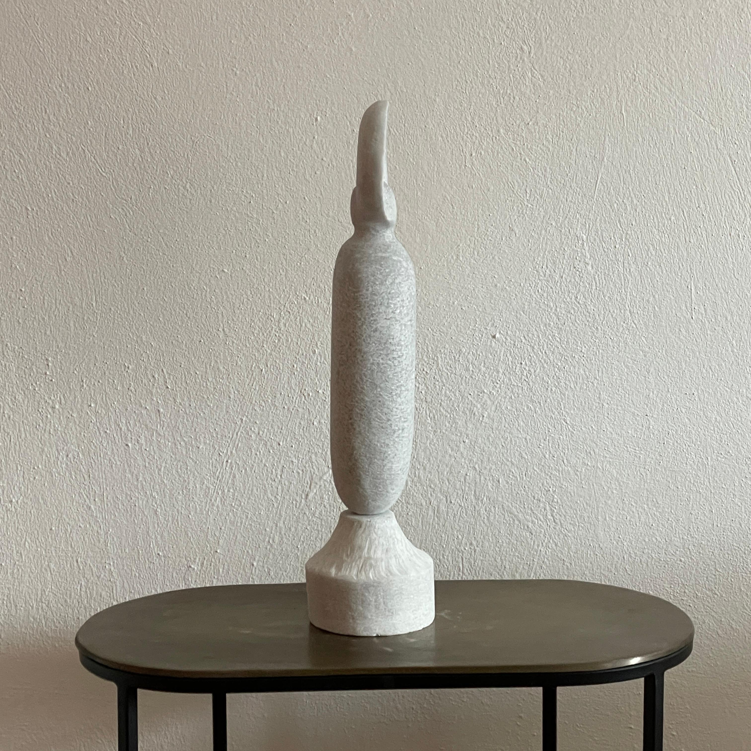 Post-Modern Small Woman Hand Carved Marble Sculpture by Tom Von Kaenel For Sale