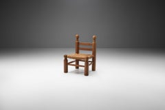 Small Wood and Wicker Chair by a European Cabinetmaker, Europe, Ca 1950s