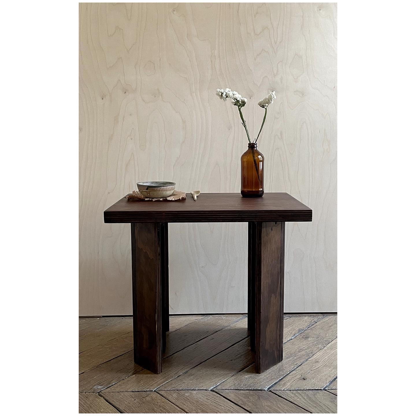 French Small Wood Bench Table by Goons 